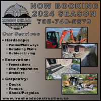 Landscaping, Excavation, Carpentry and more. 2024 Booking
