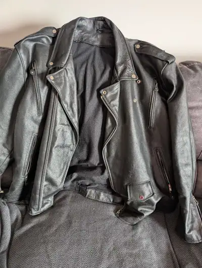 mans leather motorcycle jacket , View more