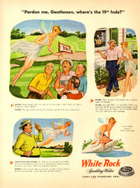 Large 1947 magazine ad for White Rock Sparkling Water