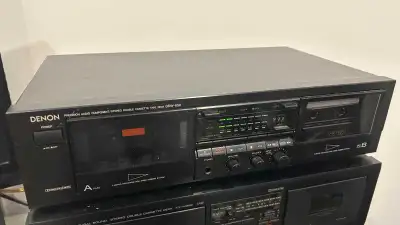 DENON DRW-650 Dolby HX Pro Precision Dual Stereo Cassette Deck Recorder Works