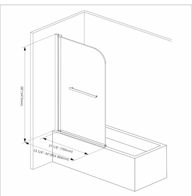 Shower door for tub NEW in Plumbing, Sinks, Toilets & Showers in City of Toronto - Image 2