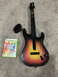 Xbox 360 guitar hero guitar with game 
