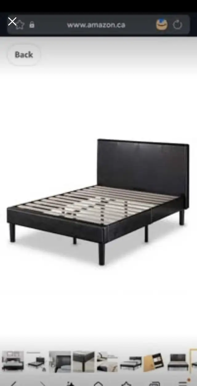 Zinus Faux Leather Classic Platform Bed Frame with Steel in Beds & Mattresses in Mississauga / Peel Region - Image 7