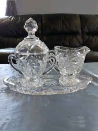 Crystal Cream and Sugar Dish