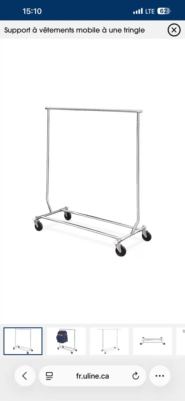 Single-bar mobile clothing rack