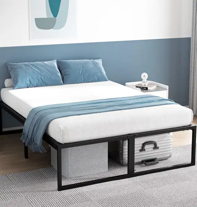 Queen Metal Bed Frame – Wrapped & Ready (Steveston) in Beds & Mattresses in Richmond - Image 2