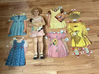 Vintage 1930’s Shirley Temple Paper Doll Collection, 34 “ tall, View more