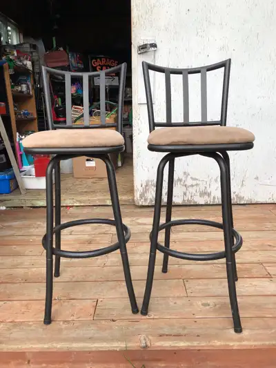 Two Swivel Bar Chairs , View more