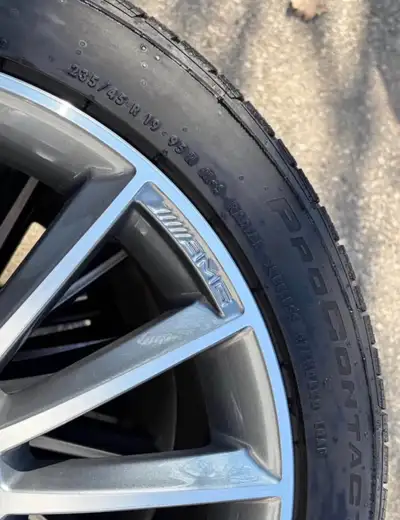 OEM Mercedez AMG rims on continental tires 235/45/19 Used only 2 seasons. Rims in perfect condition....