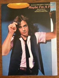 MAYBE I'M A FOOL Sheet Music EDDIE MONEY 1979 Pop