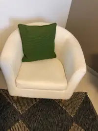 Upholstered cream chair