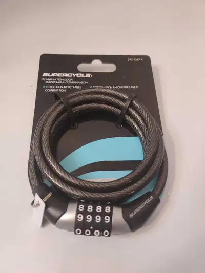 Brand New - UNUSED - Bicycle combination lock, View more