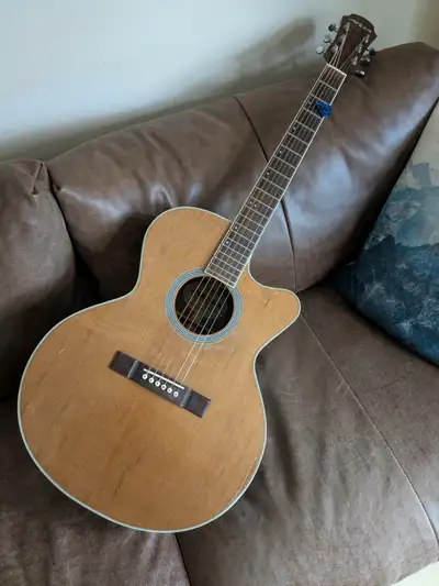 Sounds amazing, some bumps/scratches, plays nice, built in tuner and pickup, obo