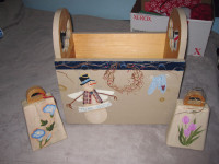 planter or wooden toy box storage box and wooden bells