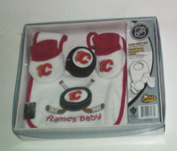 Calgary Flames NHL 3 Piece Baby Gift Set by Little Sport New