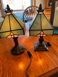 Beautiful Stained Glass Lights 12” Tall