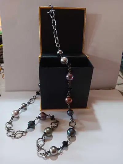 "FifthAvenue Collection"/34"Pearl & SilverTone ChainNecklace,New, View more