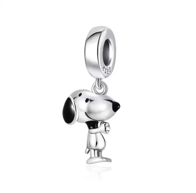 *New* Peanuts Snoopy 925 Sterling Silver Charm