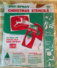 VINTAGE Sno-spray stencils de Noël (9 de Noël + 4 de l’alphabet)