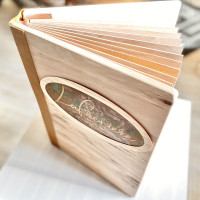 Wedding Guestbook — Leather Bound | Hickory Cover | Birch Pages