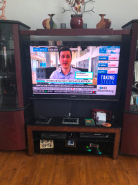LCD TV 55” SHARP with bench and build in steel stand