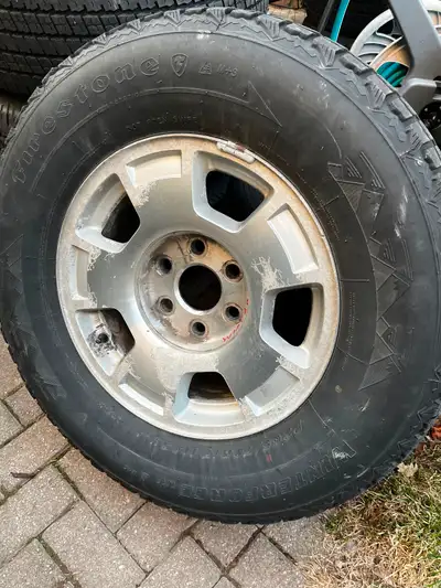 I have a set of factory GM 6 lug wheels with winter tires Firestone Winterforce Tires Tire size is 2...