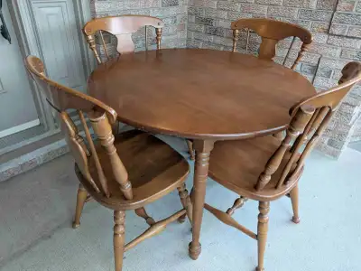 All wood table and chairs, View more