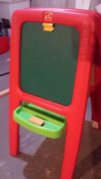 Selling an indestructable Step 2 two sided easel. Chalk board on one sice and dry erase magnetic boa...