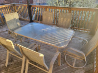Patio dining set with six chairs