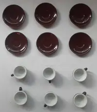 Cups & Saucers Espresso Cappuccino Coffee ACF Set of 6 Porcelain