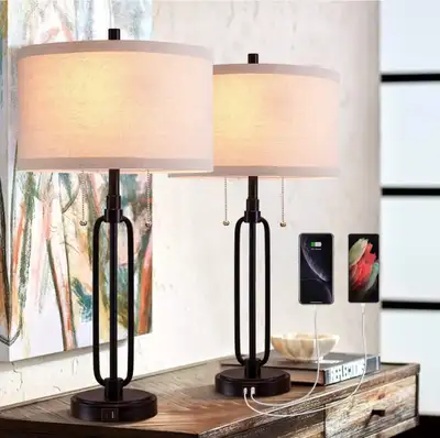 Farmhouse Table Lamps Set, View more