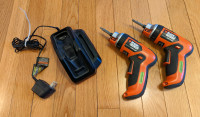 2 x Black and Decker Smart Drivers + Charger 