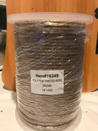 1/4 in. x 600 ft. Twisted Polypro Rope in Brown