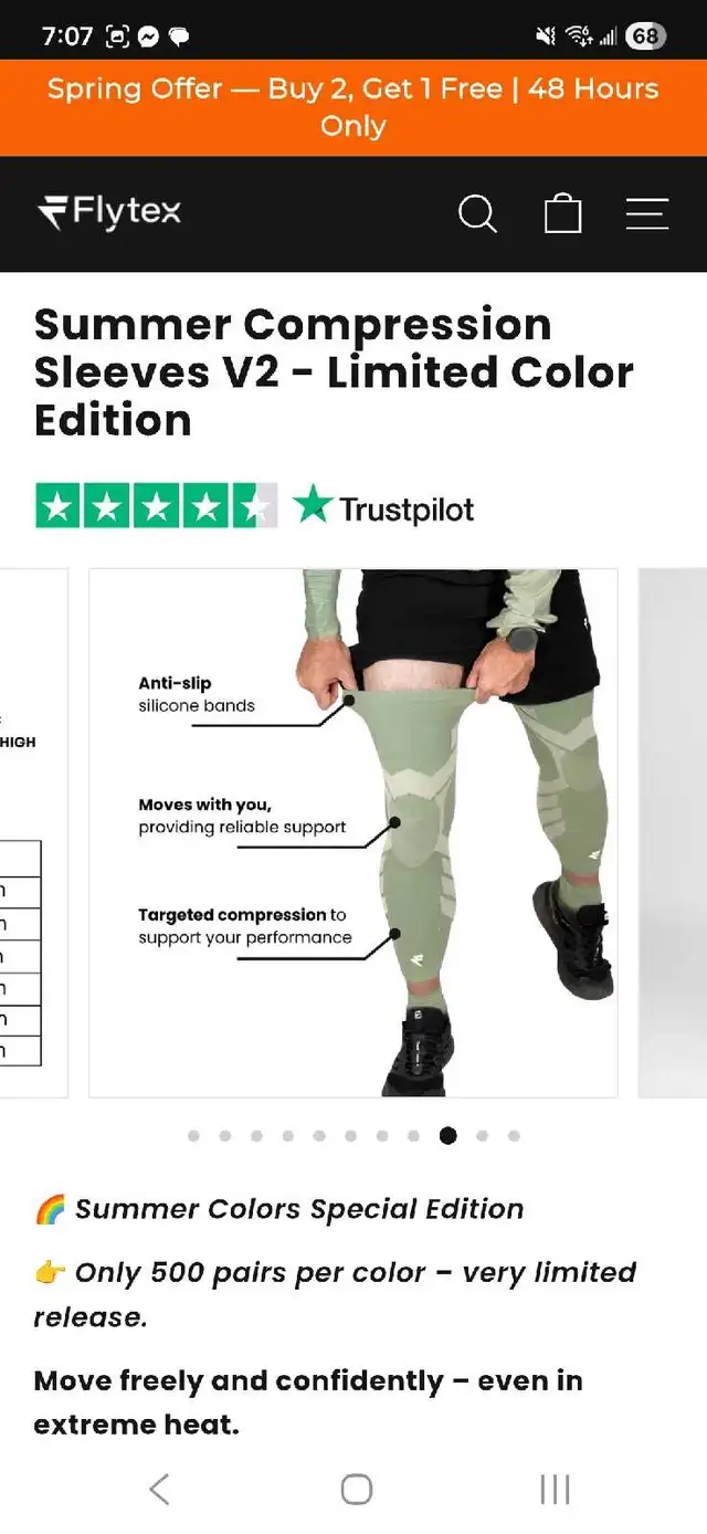 Flytex compression sleeve V2 summer edition