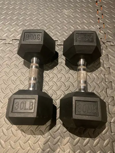 2 x Amazon 30lb dumbbells , View more
