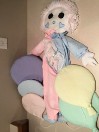 Large clown with balloons for baby/child room decor