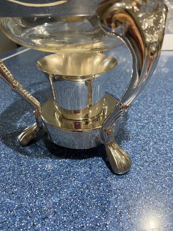 Silver & glass coffee carafe with candle holder in Kitchen & Dining Wares in Burnaby/New Westminster - Image 2