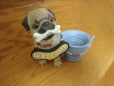 Brand NEW Gerson Companies 6-inch Pug Puppy Resin Planter. These playful puppies will welcome you di...