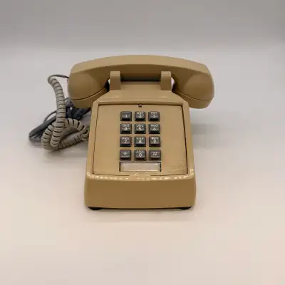 Vintage ITT Push Button Desk Telephone Beige Retro Landline Phon, View more