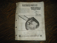McCulloch Mini  Mac 6 Chain Saw Parts List Manual April 1972