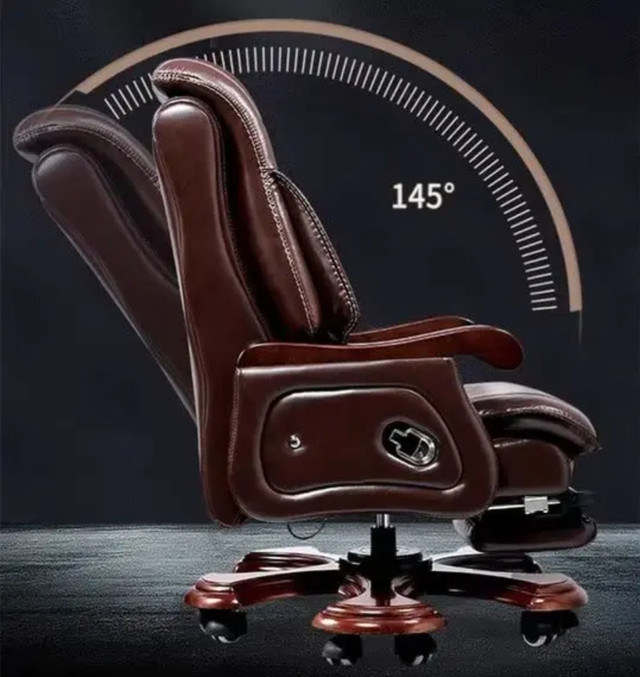 Leather Office chair with massager in Chairs & Recliners in Grande Prairie - Image 3