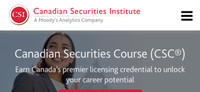 Canadian Securities Course , IFIC , CFA , Finance tutoring 