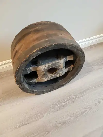 Vintage/ Antique Wooden Pulley Wheel for Coffee Table Base, View more