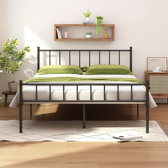 Full Size Metal Platform Bed Frame with Heavy Duty Steel Slat Su in Beds & Mattresses in Mississauga / Peel Region - Image 4