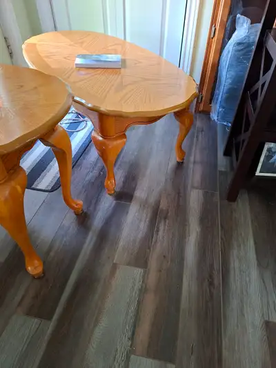Vintage 80's coffee table and end table, View more