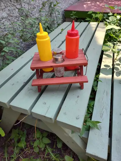 picnic table condiment caddy , View more