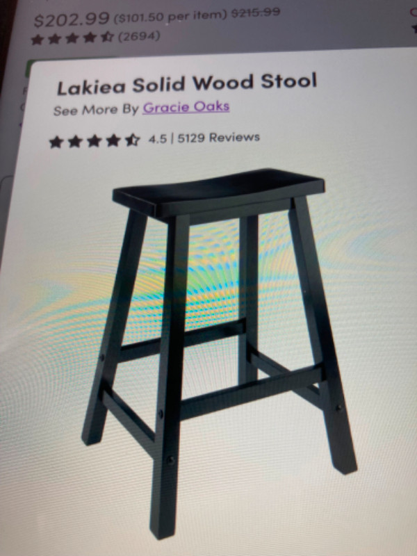 Black solid wood stool. 24” high. Assembly requiredd. in Chairs & Recliners in City of Halifax