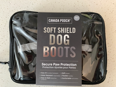 Canada Pooch soft shield dog boots, size 2. New in packaging! From a smoke free home. Sizing: Paw wi...