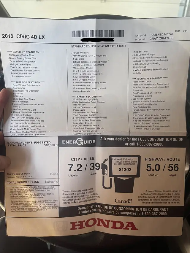 2012 Honda Civic  in Cars & Trucks in Sarnia - Image 10