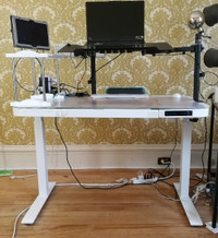Height Adjustable desk+keyboard+mouse+sound_box